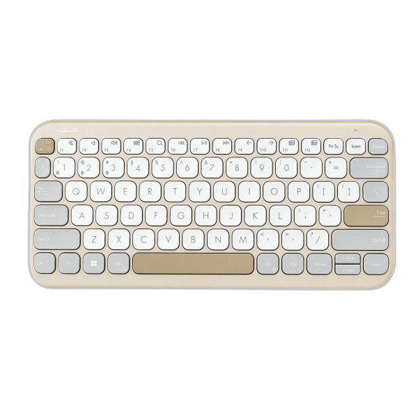 Tipkovnica ASUS Marshmallow Keyboard KW100, brezžična, Oat Milk -svetlo rjava