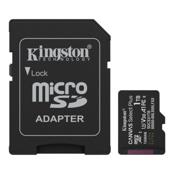 KINGSTON Canvas Select Plus microSD 1TB Class10 UHS-I adapter (SDCS3/1TB) spominska kartica