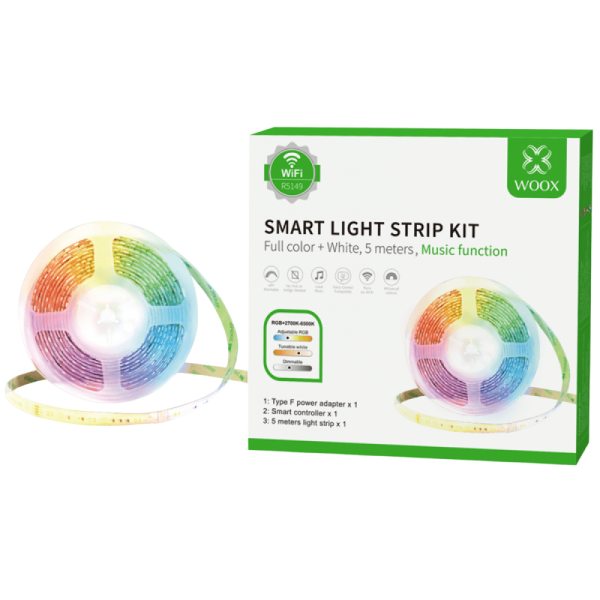 WOOX R5149 Smart WiFi LED 5m RGB  z glasbenimi funkcijami pametni trak