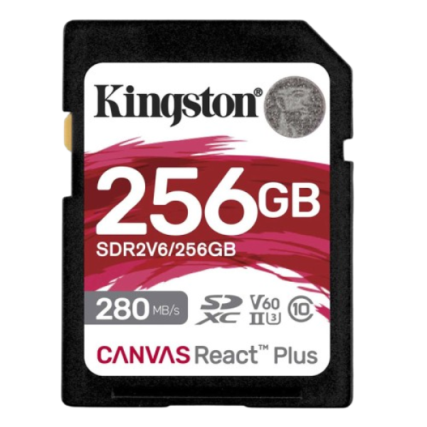 KINGSTON Canvas React Plus SD 256GB Class10 UHS-II (SDR2V6/256GB) spominska kartica