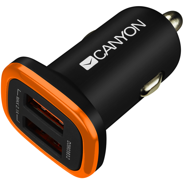 CANYON univerzalni adapter CNE-CCA02B, 2xUSB, Input 12V-24V, Output 5V-2.1A