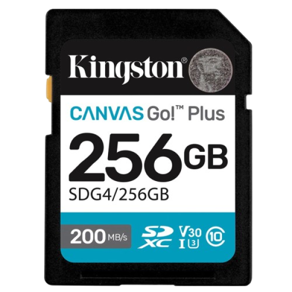 KINGSTON Canvas Go! Plus SD 256GB Class 10 UHS-I U3 V30 (SDG4/256GB) spominska kartica