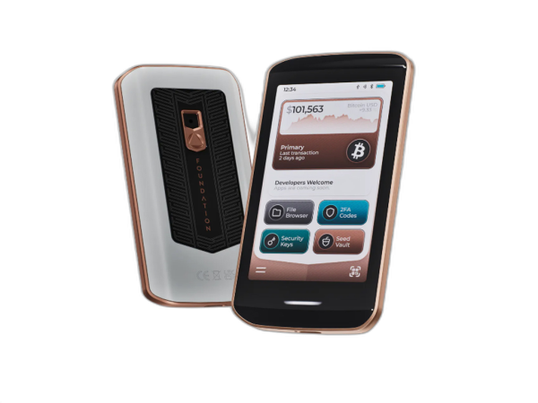 Passport Prime, denarnica za Bitcoin, Foundation Devices, bela