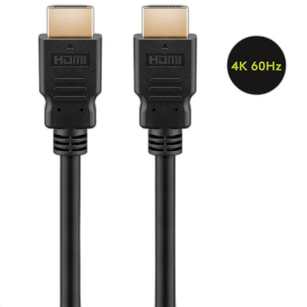 GOOBAY High Speed HDMI (M/M) 2.0 4K 60Hz 15m z Ethernet pozlačen črn kabel