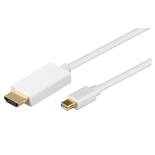 GOOBAY Mini DisplayPort (M) na HDMI (M) 1.2 4K 30Hz 2m pozlačen bel kabel