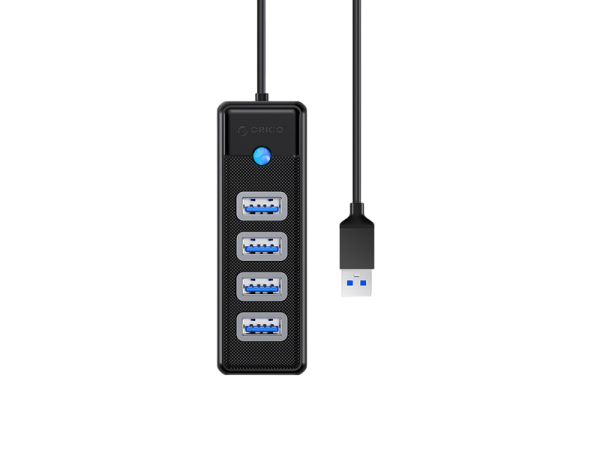 USB hub s 4 vhodi, USB 3.0, 0.15m, črn, ORICO PW4U-U3-015