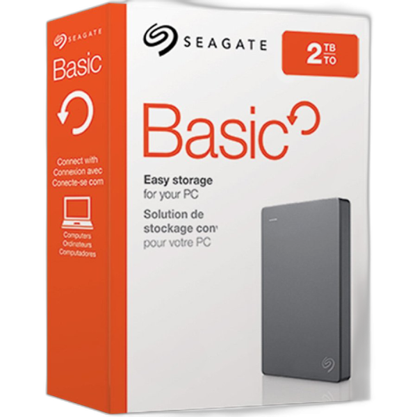 SEAGATE Basic Portable 2TB zunanji disk, 6.35cm (2.5