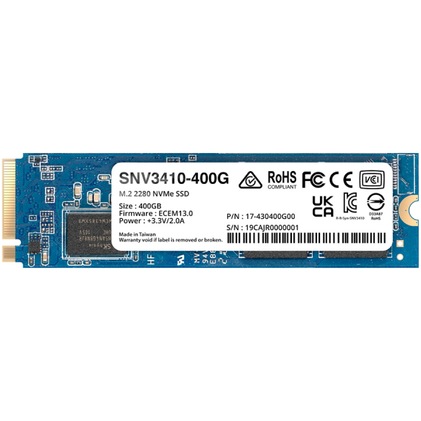 SYNOLOGY 400GB Enterprise NVMe M.2 2280 SSD, SNV3410