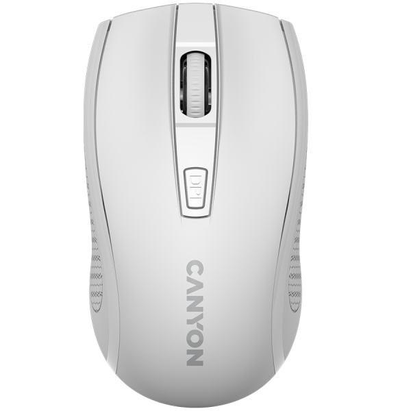 CANYON MW-7, 2.4 GHz brezžična miška, 6 gumbov, DPI 800/1200/1600, z 1 AA baterijo, velikost 1106037 mm, teža 58 g, bela
