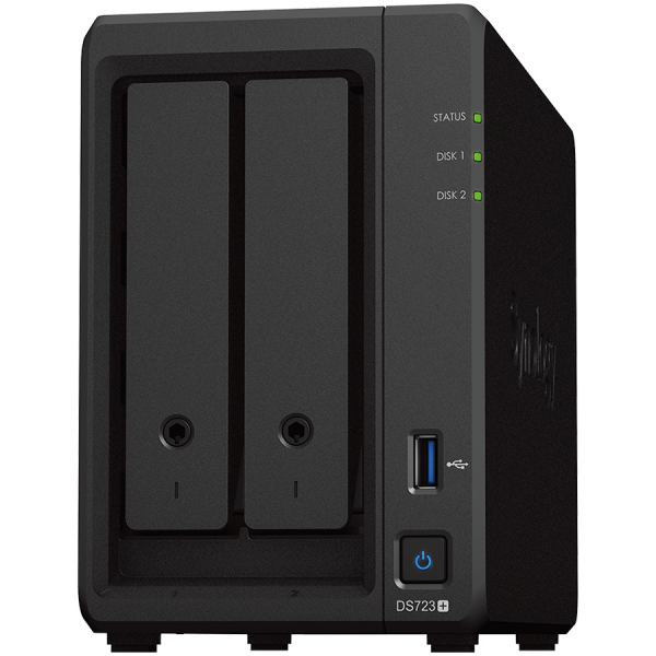 Synology DS723, 2 x 3,5'' SATA HDD/SSD, 2 x M.2 2280 NVMe SSD, CPU AMD Ryzen R1600 dual-core (4-nit)