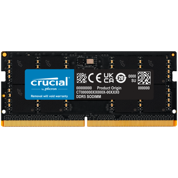 Crucial 32GB DDR5-4800 SODIMM CL40 (16Gbit) pomnilnik