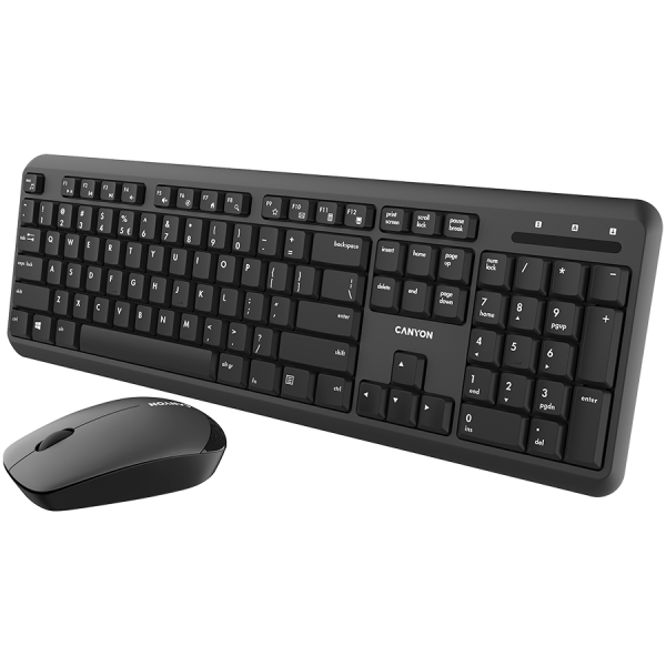 CANYON SET-W20 EN/AD Keyboard+Mouse Velvet Wireless Black