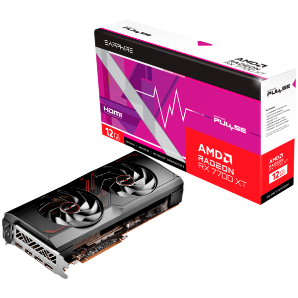 SAPPHIRE PULSE AMD Radeon RX 7700 XT GAMING 12GB GDDR6 grafična kartica, PCIe 4.0, 2xHDMI, 2xDisplayPort 2.1