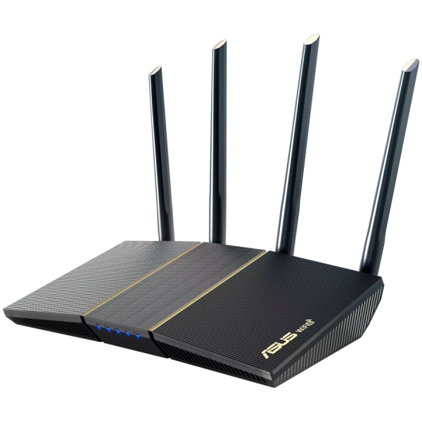 ASUS RT-AX57 AX3000 Dual-Band WiFi 6 (802.11ax) Razširljiv Usmerjevalnik, omrežna varnost brez naročnine, Instant Guard, napredni starševski nadzor, vgrajen VPN, združljiv z AiMesh, igranje in pretakanje, pametni dom