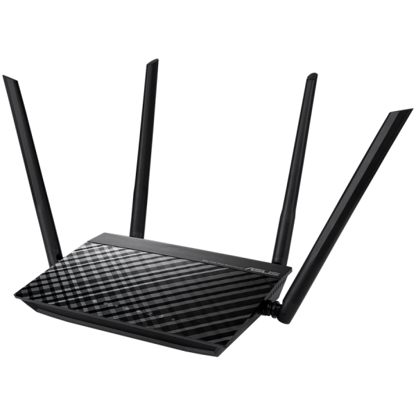 ASUS RT-AC1200 V2 Dual-Band WiFi 5 (802.11ac) Usmerjevalnik, hitrost prenosa podatkov do 300 Mbps (2,4 GHz) in 867 Mbps (5 GHz), izboljšana pokritost s štirimi zunanjimi antenami, napredni starševski nadzor, aplikacija ASUS Router