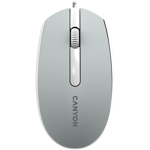 Canyon žična optična miška s 3 gumbi, DPI 1000, z 1,5 m USB kablom, temno siva