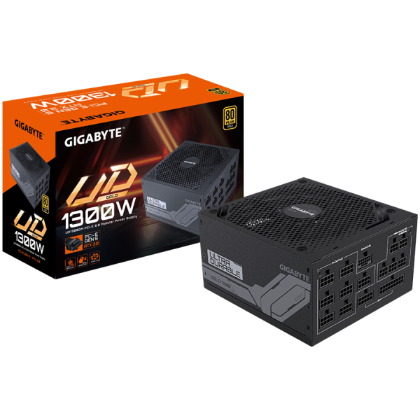 GIGABYTE UD1300GM PG5 1300W modularni napajalnik, 80 PLUS Gold, podpora za PCIe Gen 5.0 in ATX 3.0 standard