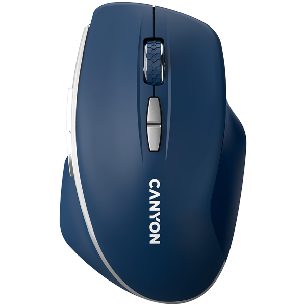 CANYON MW-21, brezžična miška 2,4 GHz, z 7 gumbi, DPI 800/1200/1600, baterija: AAA2 kosa, modra