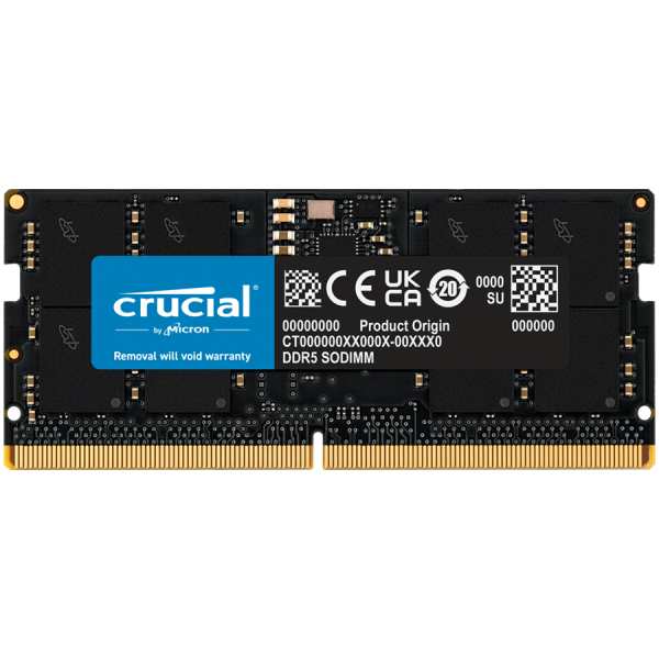 Crucial 32GB DDR5-5600 SODIMM CL46 (16Gbit) pomnilnik