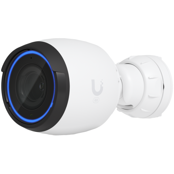 UBIQUITI G5 Pro; 4K (8MP) video resolution; 3x optical zoom; 25 m (82 ft) IR night vision; AI event detections; Record audio with an integrated microphone; Connect and power using PoE; Weatherproof (outdoor exposed).