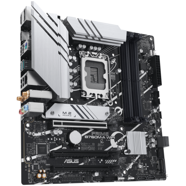 ASUS PRIME B760M-A WIFI LGA1700 mATX osnovna plošča - Intel B760, 4xDDR5, 2xM.2, 4xSATA, 2.5Gb LAN, WiFi 6, BT, 1xDP, 2xHDMI, Aura Sync