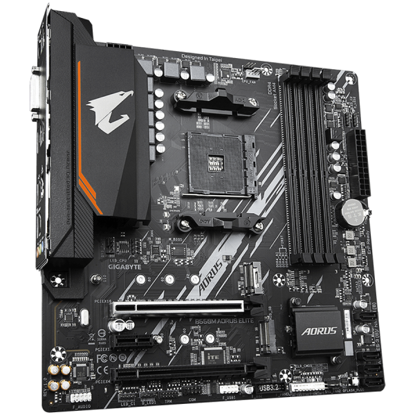 GIGABYTE B550M AORUS ELITE AM4 mATX osnovna plošča - AMD B550, 4xDDR4, 2xM.2, 4xSATA, 1Gb LAN, 1xDVI-D, 1xHDMI