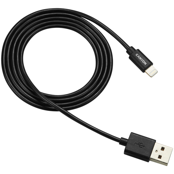 CANYON MFI-1, CNS-MFICAB01B ultra-kompaktni MFI kabel, certificiran s strani Apple-a, dolžina 1M, debelina 2,8mm, črne barve.