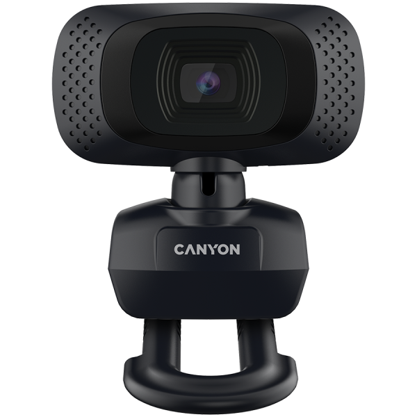 CANYON C3, spletna kamera HD 720P s priključkom USB2.0, 360° vrtljiv obseg, 1,0 milijona slikovnih pik, ločljivost 1280*720, vidni kot 60°, dolžina kabla 2,0 m, črna, 62,2x46,5x57,8 mm, 0,074 kg