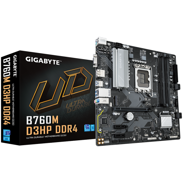 GIGABYTE B760M D3HP DDR4 LGA1700 mATX osnovna plošča - Intel B760, 4xDDR4, 2xM.2, 4xSATA, 1Gb LAN, 1xD-SUB(VGA), 1xDP, 1xHDMI