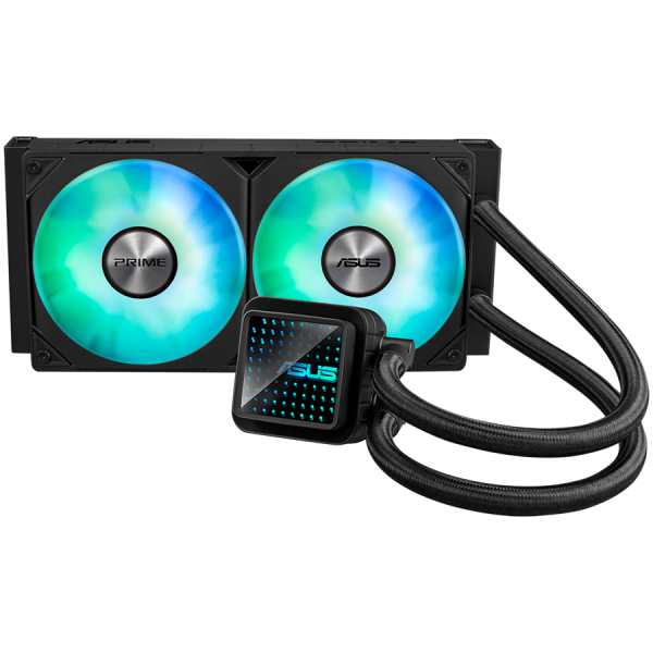ASUS Prime LC 240 ARGB vodno hlajenje za procesor, dva 120mm ARGB ventilatorja, Aura Sync