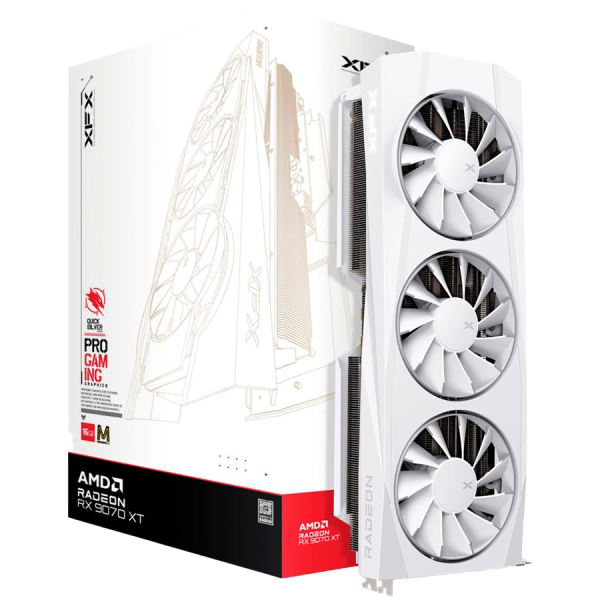 XFX Quicksilver AMD Radeon RX 9070 XT White Magnetic Air Edition 16GB GDDR6 grafična kartica, PCIe 5.0, 1xHDMI 2.1, 3xDisplayPort 2.1