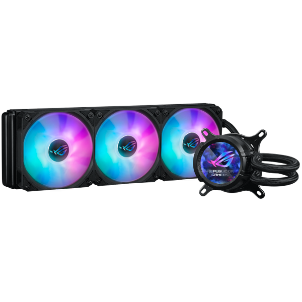 ASUS ROG Strix LC III 360 ARGB LCD vodno hlajenje za procesor, trije 120mm ROG ARGB ventilatorji, Aura Sync