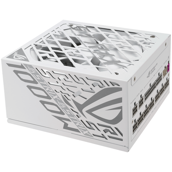 ASUS ROG Strix 1000W Platinum White Edition modularni napajalnik, ATX 3.1 kompatibilen, 80 PLUS Platinum, 10 let garancije, bel