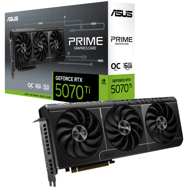 ASUS Prime GeForce RTX 5070 Ti OC Edition 16GB GDDR7 (PRIME-RTX5070TI-O16G) grafična kartica, PCIe 5.0, 1xHDMI 2.1b, 3xDisplayPort 2.1b