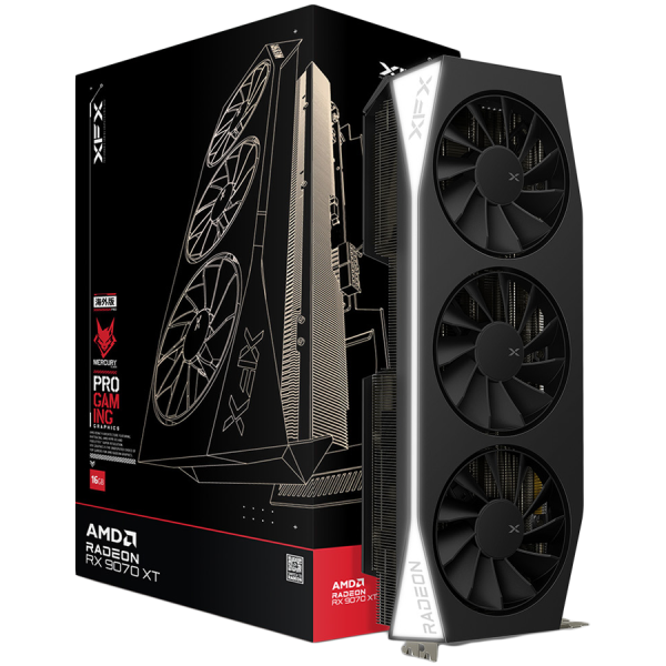 XFX Mercury AMD Radeon RX 9070 XT Gaming Edition 16GB GDDR6 grafična kartica, PCIe 5.0, 1xHDMI 2.1, 3xDisplayPort 2.1