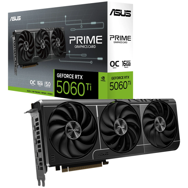 ASUS Prime GeForce RTX 5060 Ti OC Edition 16GB GDDR7 (PRIME-RTX5060TI-O16G) grafična kartica, PCIe 5.0, 1xHDMI 2.1b, 3xDisplayPort 2.1b