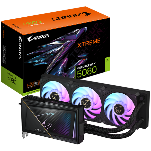 GIGABYTE GeForce RTX 5080 AORUS XTREME WATERFORCE 16G GDDR7 grafična kartica, PCIe 5.0, 1xHDMI 2.1b, 3xDisplayPort 2.1b