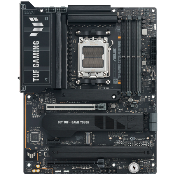 ASUS TUF GAMING X870E-PLUS WIFI7 AM5 ATX osnovna plošča - AMD X870E, 4xDDR5, 4xM.2, 4xSATA, 2.5Gb LAN, WiFi 7, BT, 1xHDMI, 2xUSB4 40Gbps porta (USB Type-C), Aura Sync