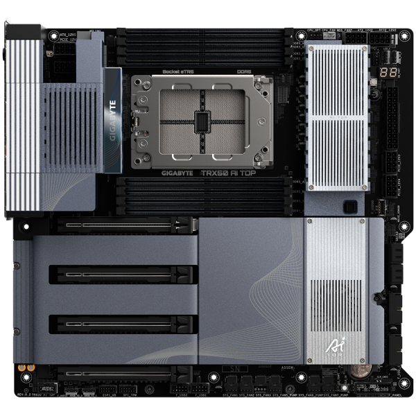 GIGABYTE TRX50 AI TOP 2B sTR5 ATX WS osnovna plošča - AMD TRX50, 8xDDR5 ECC, 4xM.2, 4xSATA, 2x10Gb LAN, WiFI 7, BT, 1xUSB4 Type-C (DP), 1xDP