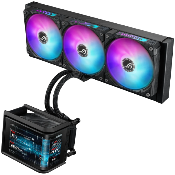 ASUS ROG Ryuo IV SLC 360 ARGB vodno hlajenje za procesor, trije 120mm ARGB ventilatorji, Aura Sync, črno