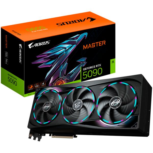 GIGABYTE AORUS GeForce RTX 5090 MASTER 32G GDDR7 grafična kartica, PCIe 5.0, 1xHDMI 2.1b, 3xDisplayPort 2.1b