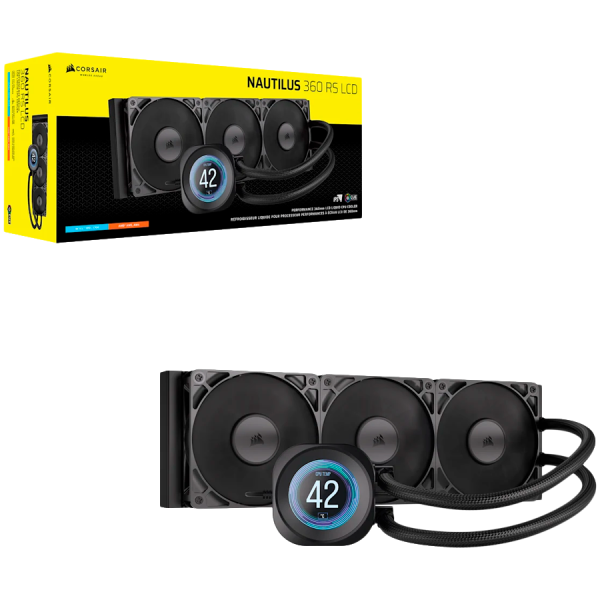 CORSAIR NAUTILUS 360 RS LCD, 3x 120mm ventilator, vodno hlajenje za procesor