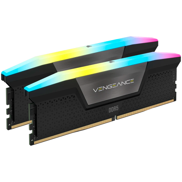 CORSAIR Vengeance RGB Black DDR5 128GB (2x64GB) 6400MHz CL42 XMP 3.0 UDIMM pomnilnik