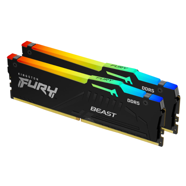 KINGSTON Fury Beast 64GB (2x16GB) 6400MT/s DDR5 CL32 EXPO KF564C32BBEAK2-64 RGB ram pomnilnik