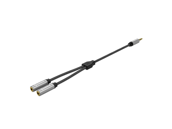 Adapter za slušalke, 2 ženska na 1 moški, 3,5 mm, aluminij, 25 cm, ORICO AM-2F3