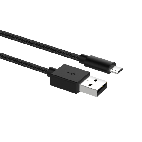 Kabel USB 2.0 A v Micro USB, 1m, pleten, črn, Ewent