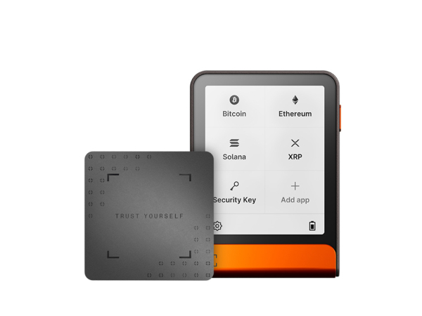 Ledger Flex z Recovery Key, denarnica za Bitcoin in druge kriptovalute, Oranžen