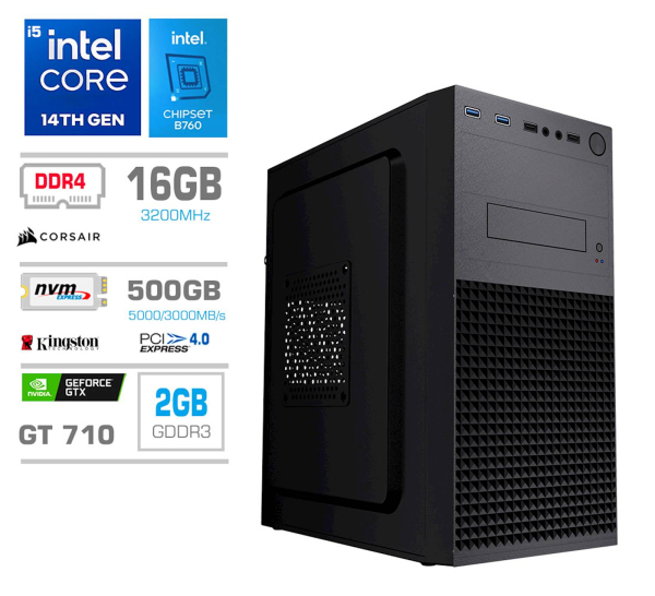 Računalnik PCX Exam i5 14400F/16GB/500GB/brez OS