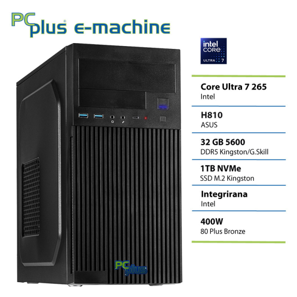 PCPLUS e-machine Core Ultra 7 265 32GB 1TB namizni računalnik
