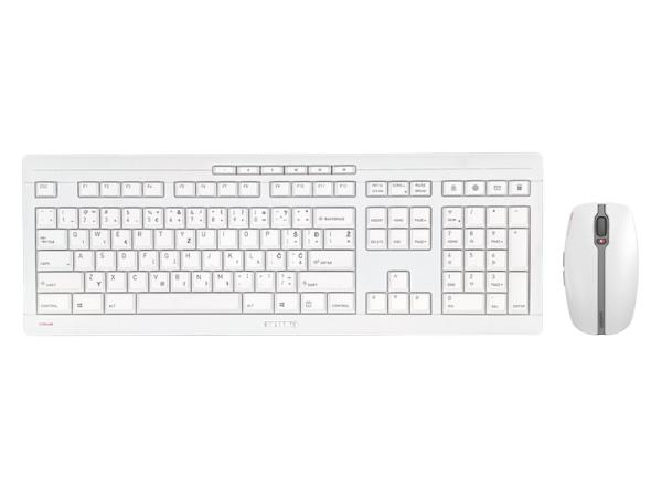 Tipkovnica in miška Cherry STREAM DESKTOP Wireless, bela, USB, US SLO g.